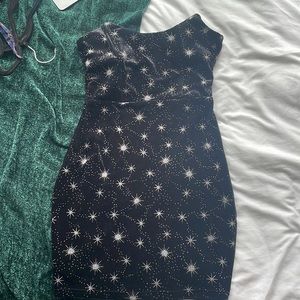 superdown Embroidered sparkle star dress